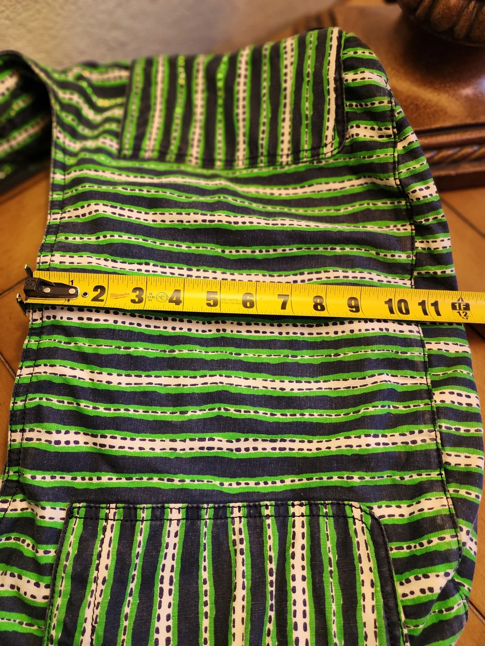 Tory Burch Braeden Hobo Shoulder Bag In Navy, Green & White Stripe